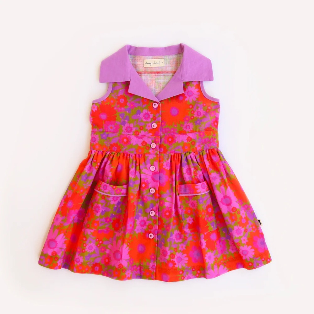 Girls collared button up dress